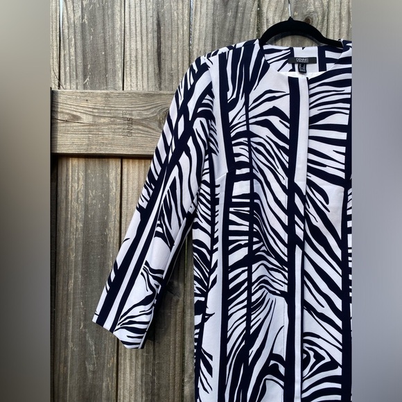 Dennis by Dennis Basso Zebra Print Long Sleeve Tunic Dress - Picture 2 of 12